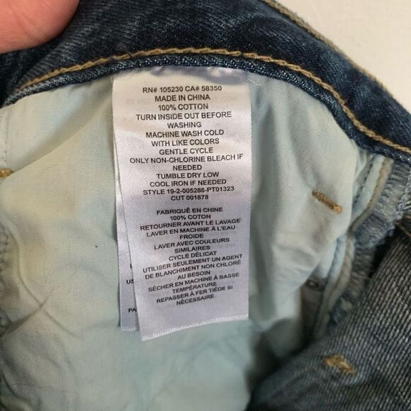 Current Elliott The Exposed Fly Vintage Crop Jean Fray Hem in Bermuda - Picture 10 of 12